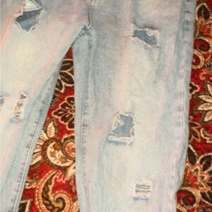 Distressed Denim Light Blue Jeans